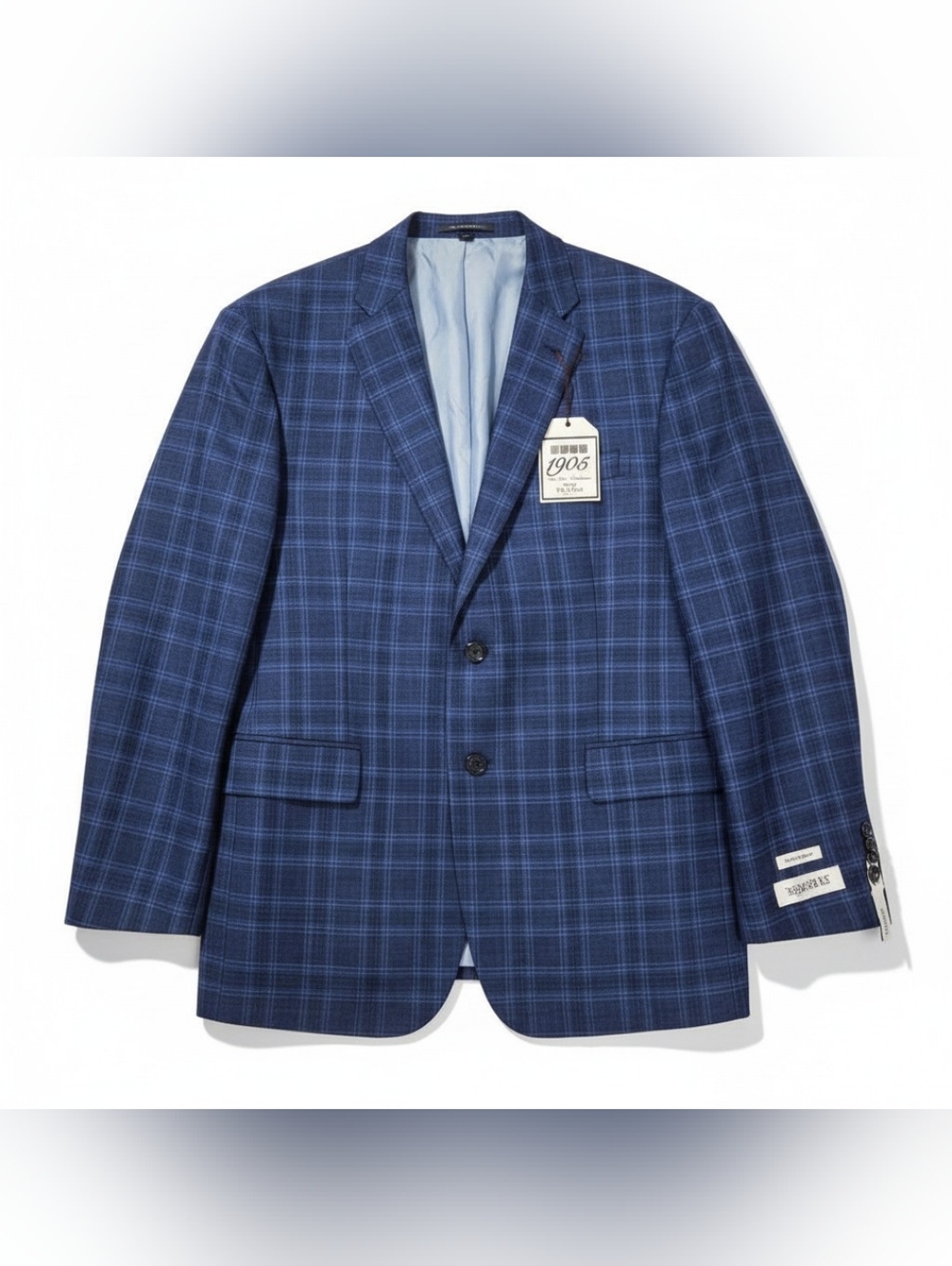 NEW Jos. A Bank 1905 40 Short Wool Blend Blue Plaid Blazer 2 Button Career